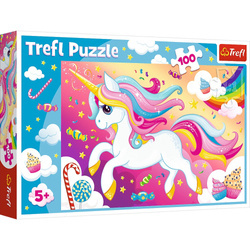 Puzzle 100 elementów piękny jednorożec Trefl