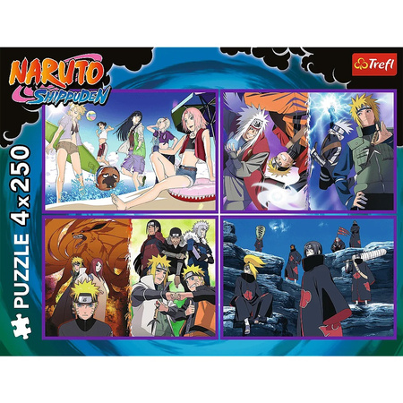 Puzzle Naruto Shippuden 4 x 250 el. Przygody Naruto Uzumaki