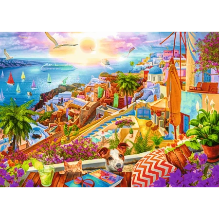 Puzzle 1000 elementów Tea Time Z wizytą na Santorini Trefl