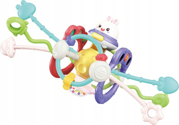 KRÓLICZEK KOLOROWE LINKI PRZECIĄGANIE GRYZAK ZABAWKA SENSORYCZNA GRZECHOTKA