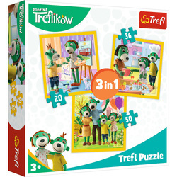 PUZZLE 3w1 Razem na wesoło Rodzina Treflików 34850