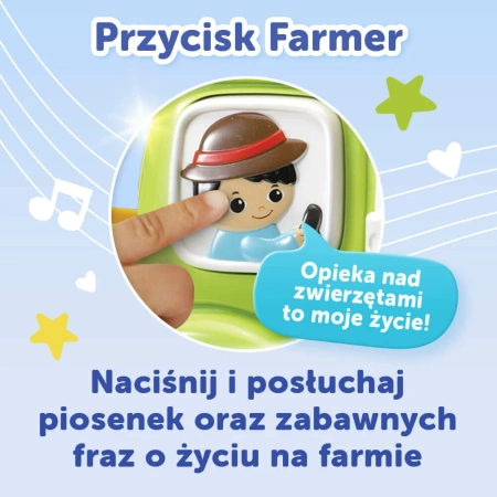 Traktorek wesołek zwierzęta nauka liczenia melodie zwroty kształty VTECH 