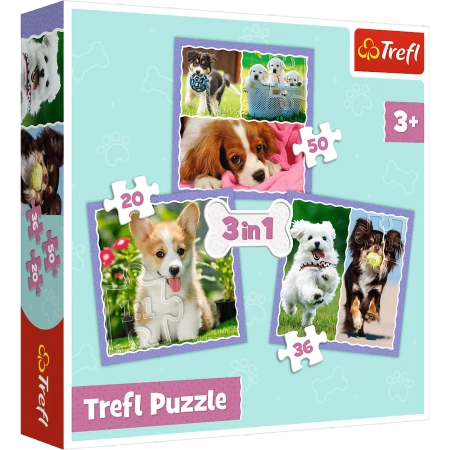 TREFL puzzle 3w1 Urocze pieski