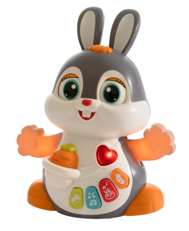 Interaktywny tańczący królik zając jeździ tańczy światło dźwięk do raczkowania