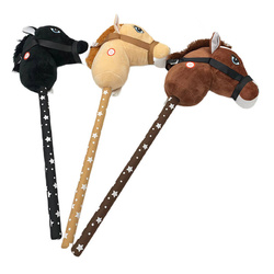 GŁOWA KONIA NA KIJU W GWIAZDKI Z DŹWIĘKIEM BRĄZOWA CZARNA JASNY BRĄZ