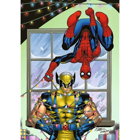Puzzle 1000 el. Marvel Spider-Man i Wolverine Święta Trefl