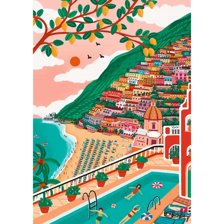 Puzzle Premium Plus Quality 1000 el. The Art of Colour: Positano, Włochy