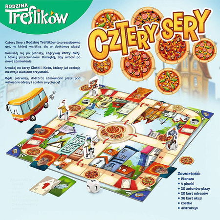 Gra Cztery sery pizza Trefliki gra planszowa Trefl