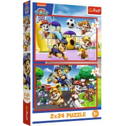 Puzzle Psi Patrol 2 x 24 el. Psi dzień zabaw Trefl
