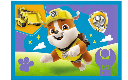 PUZZLE 4W1 BIEGNĄCE PIESKI PSI PAW PATROL TREFL 34628