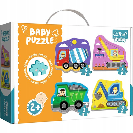 Baby Puzzle pojazdy na budowie 18 elementów Trefl duże grube