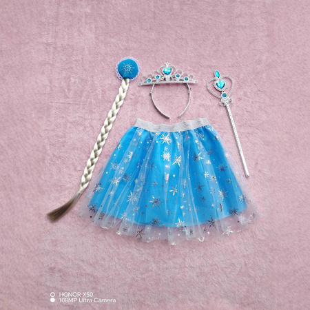 strój lodowej księżniczki spódniczka, diadem, wark