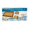 Szachy warcaby tryktrak sosnowe drewniane 3 w 1 34x34 cm