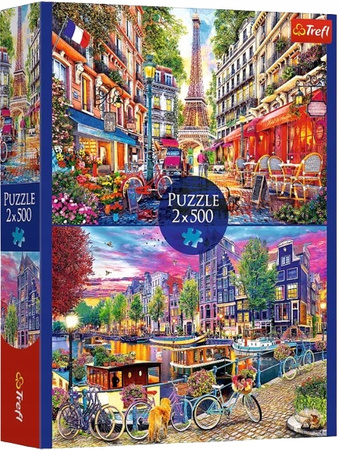 Puzzle 2 x 500 elementów Europejskie stolice Trefl