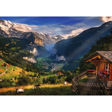 Puzzle Premium Plus Quality 1000 el. Dolina Lauterbrunnen, Szwajcaria 