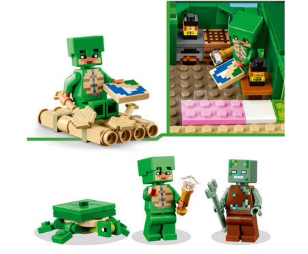 LEGO Minecraft 21254 Żółwi domek na plaży