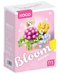 KOCO KLOCKI KWIATY SUKULENTY DONICA RÓŻOWE PUDEŁKO 249 EL 02086