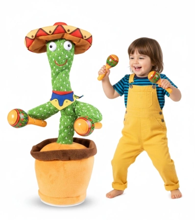 Pluszowy KAKTUS Z MARAKASAMI tańczy i gra muzykę 