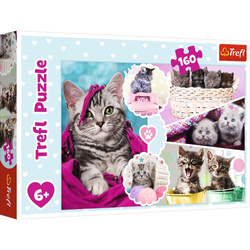 Puzzle 160 elementów Urocze kotki Trefl