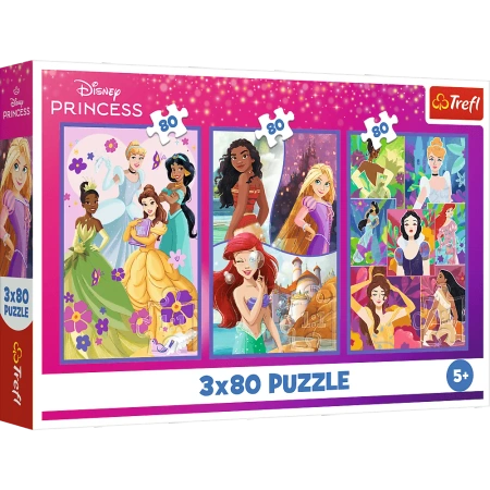 Puzzle Disney 3 x 80 el. Księżniczki przyjaciółki Trefl