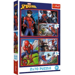 Puzzle 2x70 elementów Spiderman Pajęcze historie