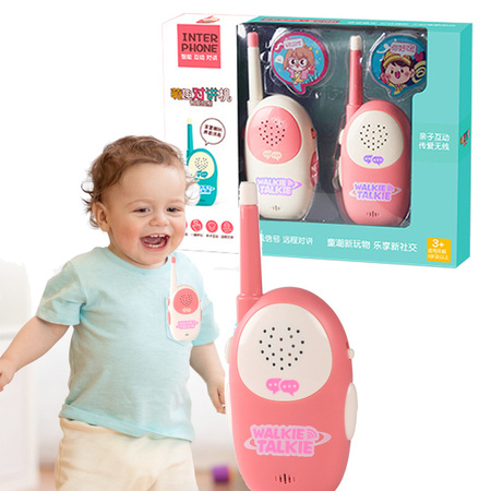 Walkie Talkie pastelowy różowy dla dzieci krótkofalówka 1000m