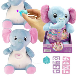 Słonik niebieski pluszowy malowanie światłem naklejki szablony personalizuj