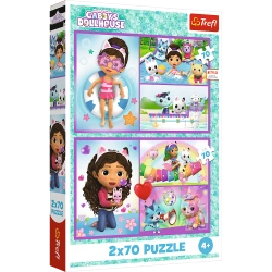 Puzzle Koci Domek Gabi 2x70 el. Baw się z Gabi