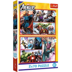 Puzzle 2x70 elementów Avengers Zostań bohaterem
