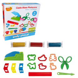 CIASTO-MASA PLASTYCZNA ZESTAW Z WYCISKARKĄ I AKCESORIAMI SMILY PLAY