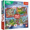 Puzzle 4w1 Podróże Treflików Rodzina Treflików