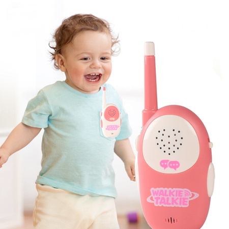 Walkie Talkie pastelowy różowy dla dzieci krótkofalówka 1000m