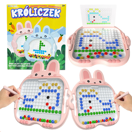 Magnetyczna tablica układanka królik kolorowe magnesy kreatywna dla dzieci