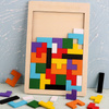 KLOCKI TETRIS UKŁADANKA DREWNIANA LOGICZNA TANGRAM MONTESSORI PUZZLE