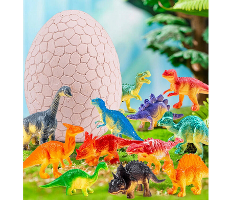 Skamielina jumbo jajko dinozaury figurki karty mały archeolog wykopaliska