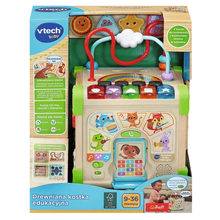 VTECH Drewniana Kostka Edukacyjna Sorter Nauka kolorów Labirynt