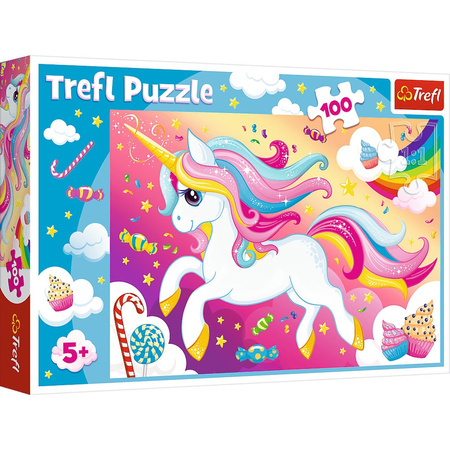 Puzzle 100 elementów piękny jednorożec Trefl 