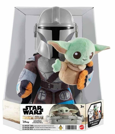 Mattel Pluszaki z funkcją Star Wars Klan dwóch Grogu i Mandalorianin