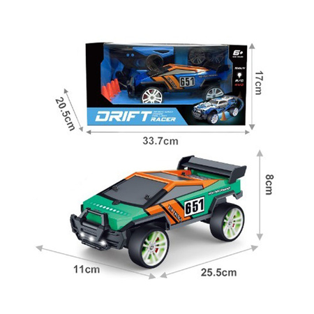 Auto R/C 2.4GHz Drift 16km h światła zapasowe koła zdalnie sterowane