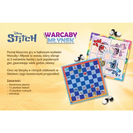 Gra planszowa Warcaby i Młynek Lilo i Stitch