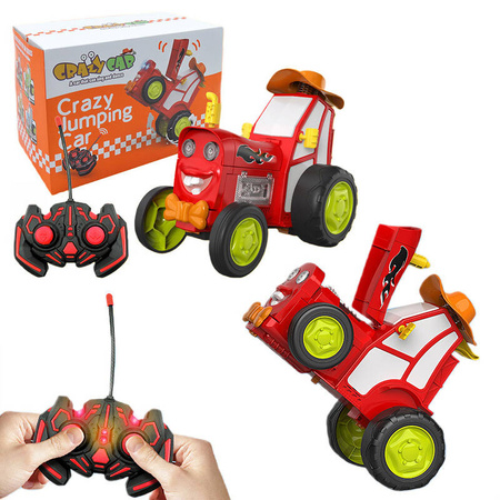 TRAKTOR NA RADIO MALUCHA CRAZY WARIOR Z KAPELUSZEM SKACZĄCY CZERWONY