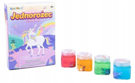 Masa żelowa slime jednorożec figurka w słoiczku