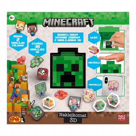 Naklejkomat 3D MINECRAFT Zestaw do tworzenia naklejek