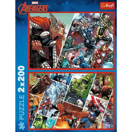 Puzzle Marvel 2 x 200 el. Obrońcy świata Avengers Trefl