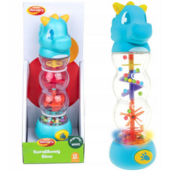 Koralikowy dino grzechotka deszcz kolorowe światełka