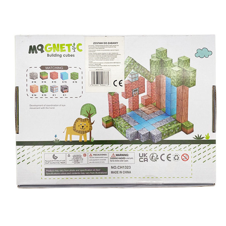Klocki magnetyczne kostki 3D 108 elementów bloki 2,5 cm bok