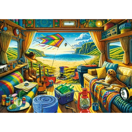 Puzzle Premium Plus Quality 1000 el. Tea Time: Kamperem w podróży