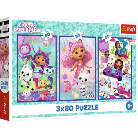 Puzzle 3 x 80 elementów Kolorowe dni Gabi Trefl