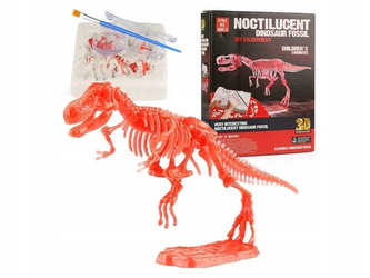 Skamielina dinozaur Tyranozaur model szkieletu 3D świecący w ciemności