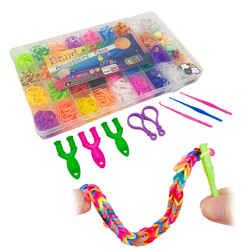 GUMKI DO ROBIENIA BRANSOLETEK ZESTAW w pudełku ZAWIESZKI LITERKI KORALIKI